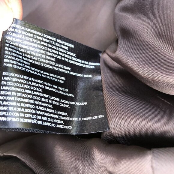 ASHLEY B Bernardo Leather Suede Jacket Women's LARGE Coat Black Full Zip Wide‌ - Picture 2 of 7